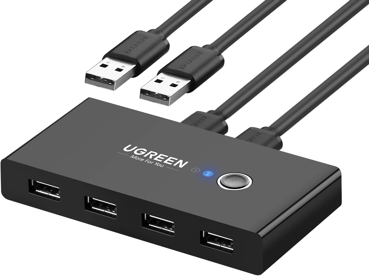 USB-Switch UGREEN US216 (30767) Two Sharing Box, 4 x USB-A, Schwarz