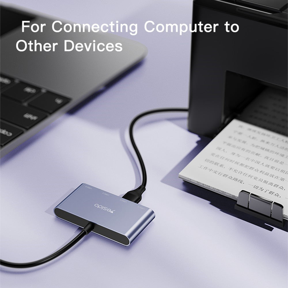 Hub USB Yesido HB12, 4en1, Gris