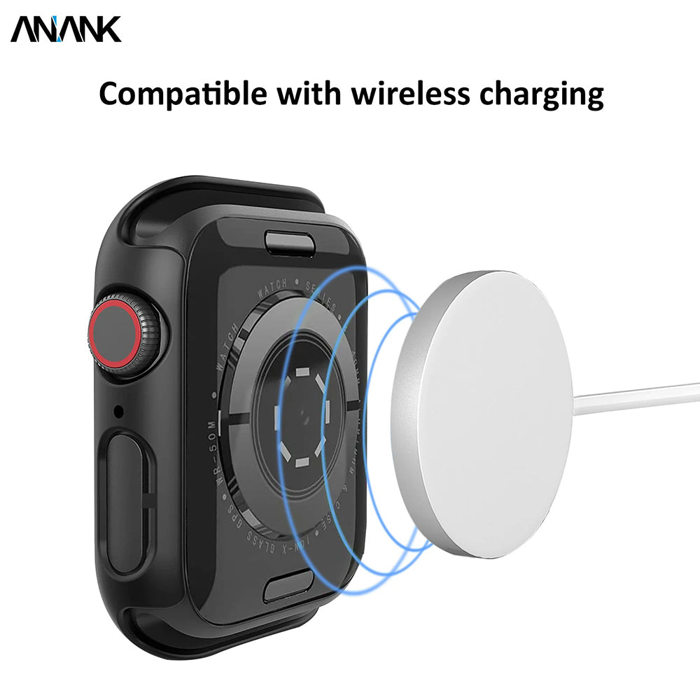 Coque Anank Screen Guard pour Apple Watch Series 7 41mm, Noire