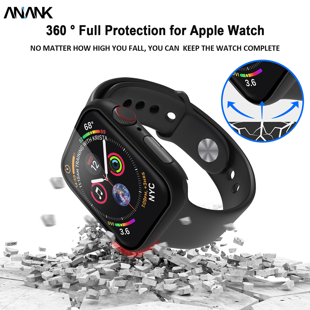 Coque Anank Screen Guard pour Apple Watch Series 7 41mm, Noire