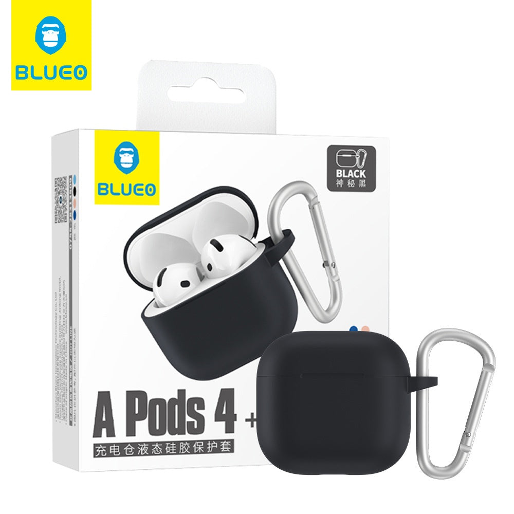 Blueo Liquid-hoesje voor Apple AirPods 4 / AirPods 5, zwart
