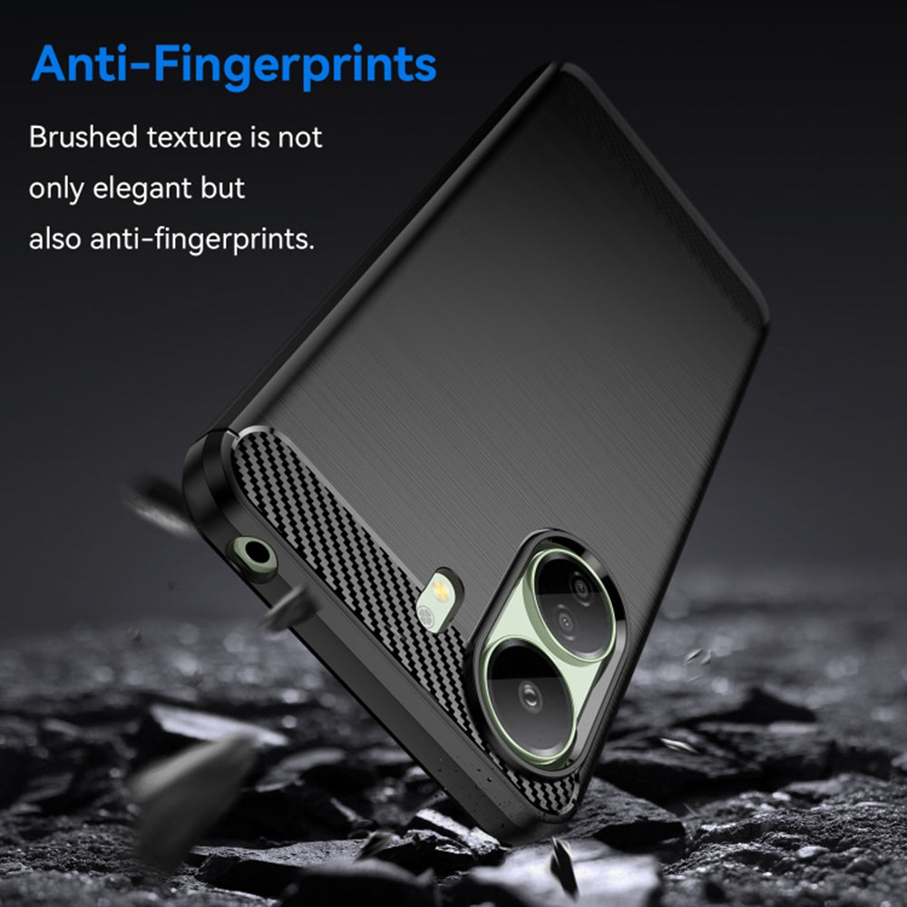 Hoes met Camerabescherming voor Xiaomi Poco C65 / Redmi 13C, Techsuit, Carbon, Zwart