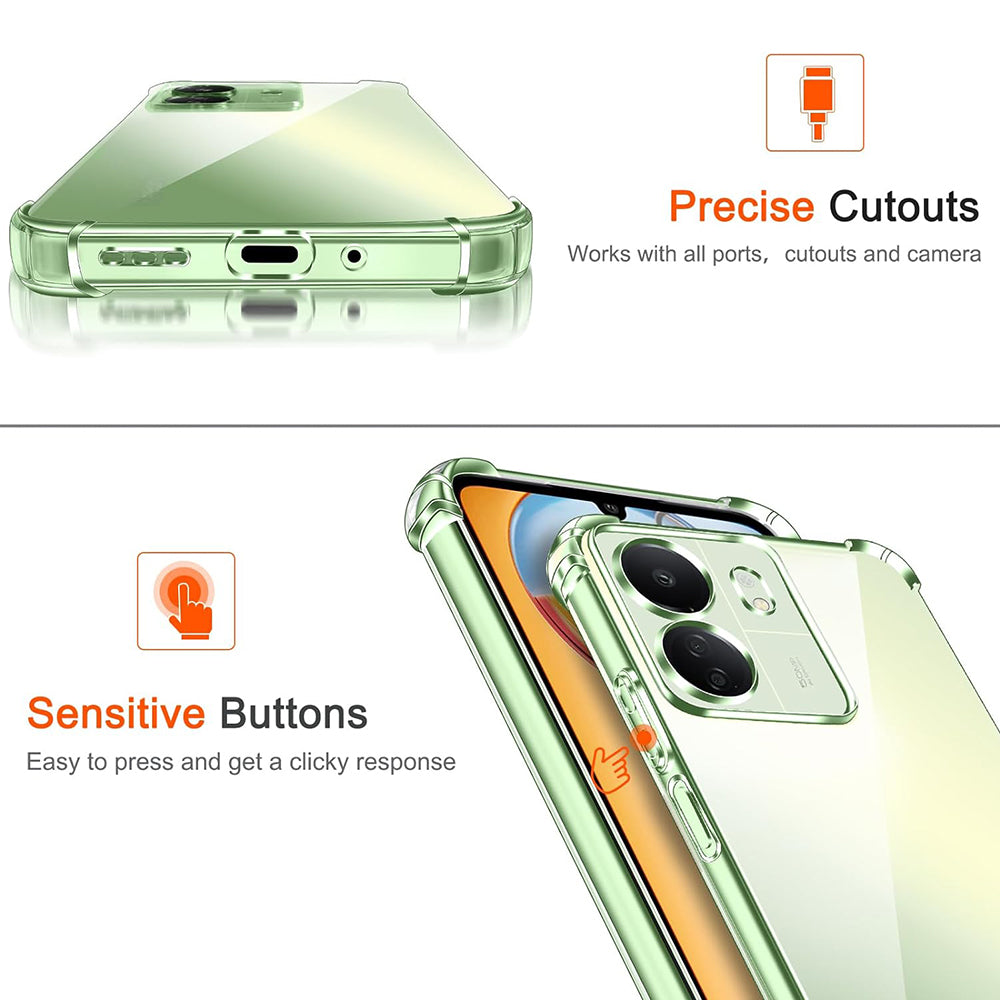 Coque de protection pour caméra pour Xiaomi Poco C65 / Redmi 13C, Techsuit, Antichoc Claire, Transparente