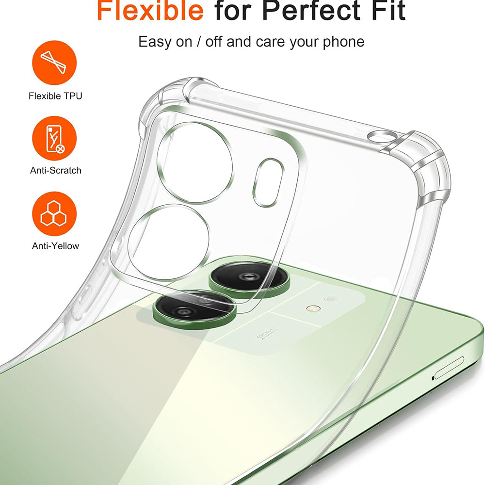 Coque de protection pour caméra pour Xiaomi Poco C65 / Redmi 13C, Techsuit, Antichoc Claire, Transparente