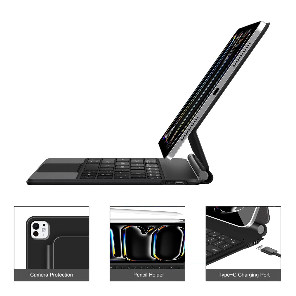 Étui avec clavier pour Apple iPad Pro 13 (2025) / (2024), Tech-Protect, SmartCase Magnétique, Noir