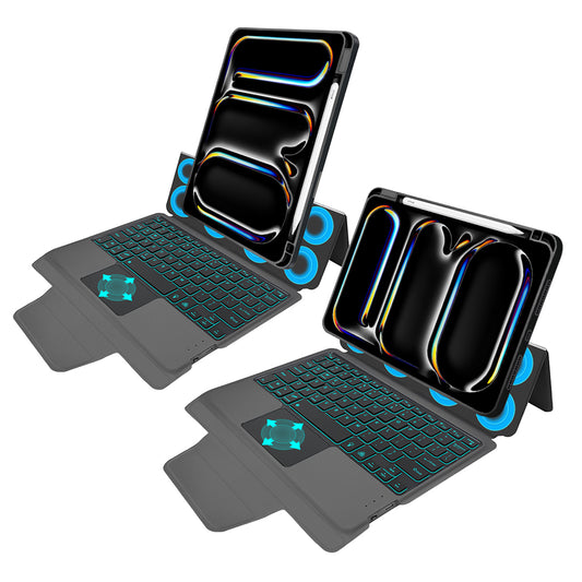 Hoes met Toetsenbord voor Apple iPad Pro 11 (2024), Techsuit, KeyTab Pro, Zwart