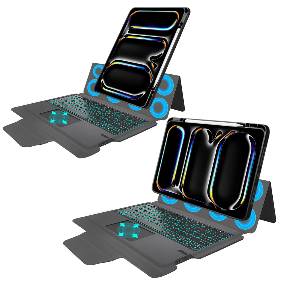 Housse avec clavier pour Apple iPad Pro 13 (2024), Techsuit, KeyTab Pro, Noire