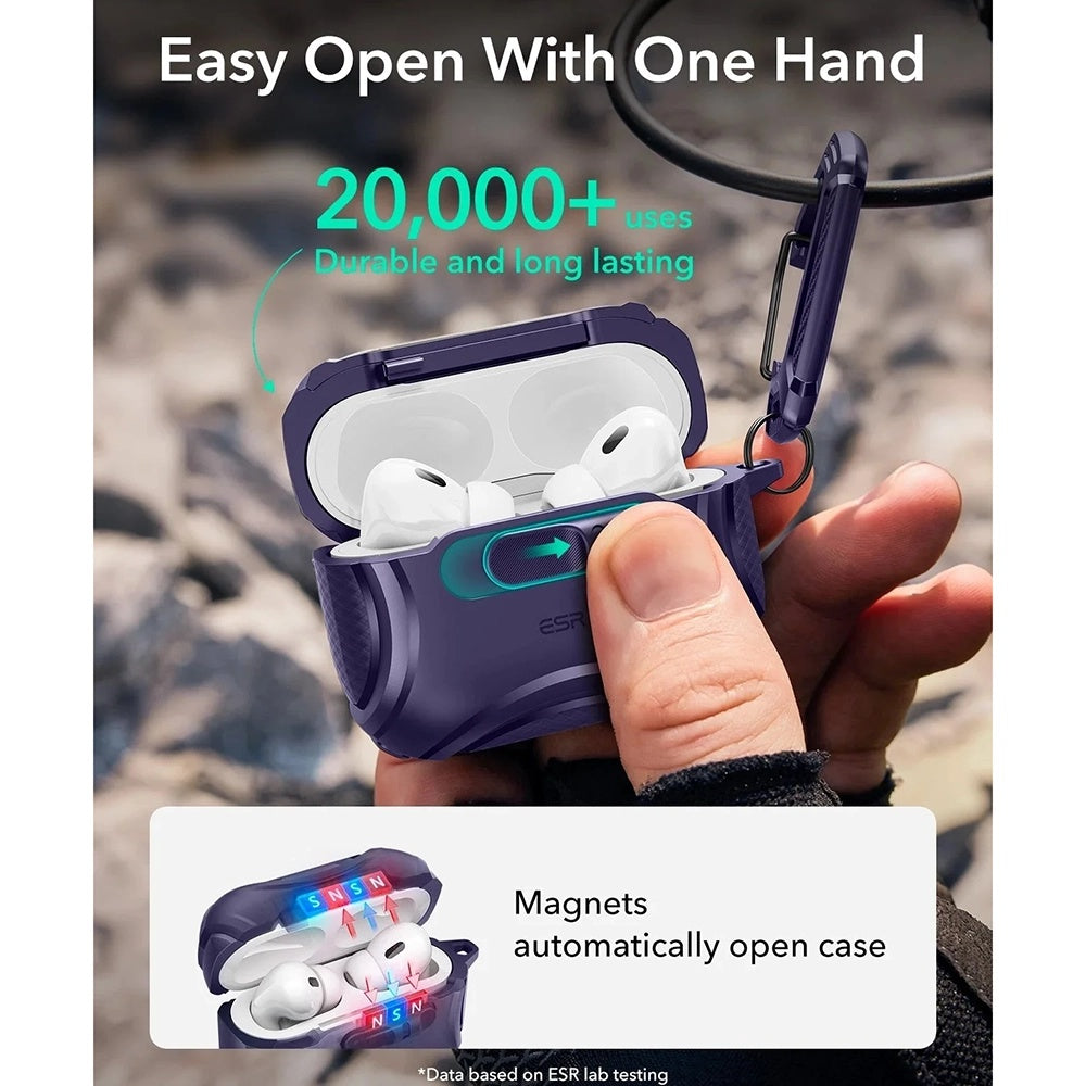 ESR Cyber FlickLock hoes voor Apple AirPods Pro 3, Paars