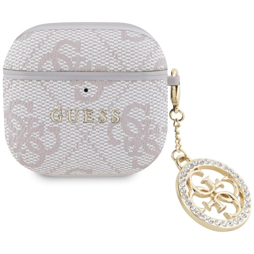 Guess 4G Strass Charm Hülle für Apple AirPods 4, Rosa