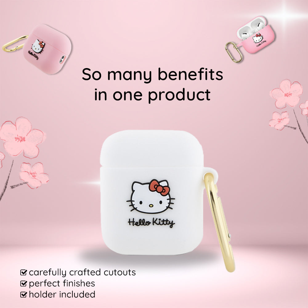 Étui Hello Kitty 3D Kitty Head pour Apple AirPods Pro 2, Rose