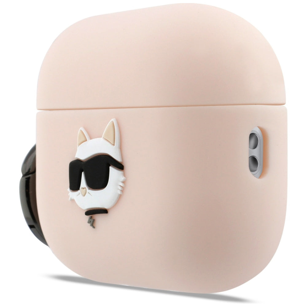 Karl Lagerfeld Silicone Choupette's Head 3D hoes voor Apple AirPods Pro 3, Roze