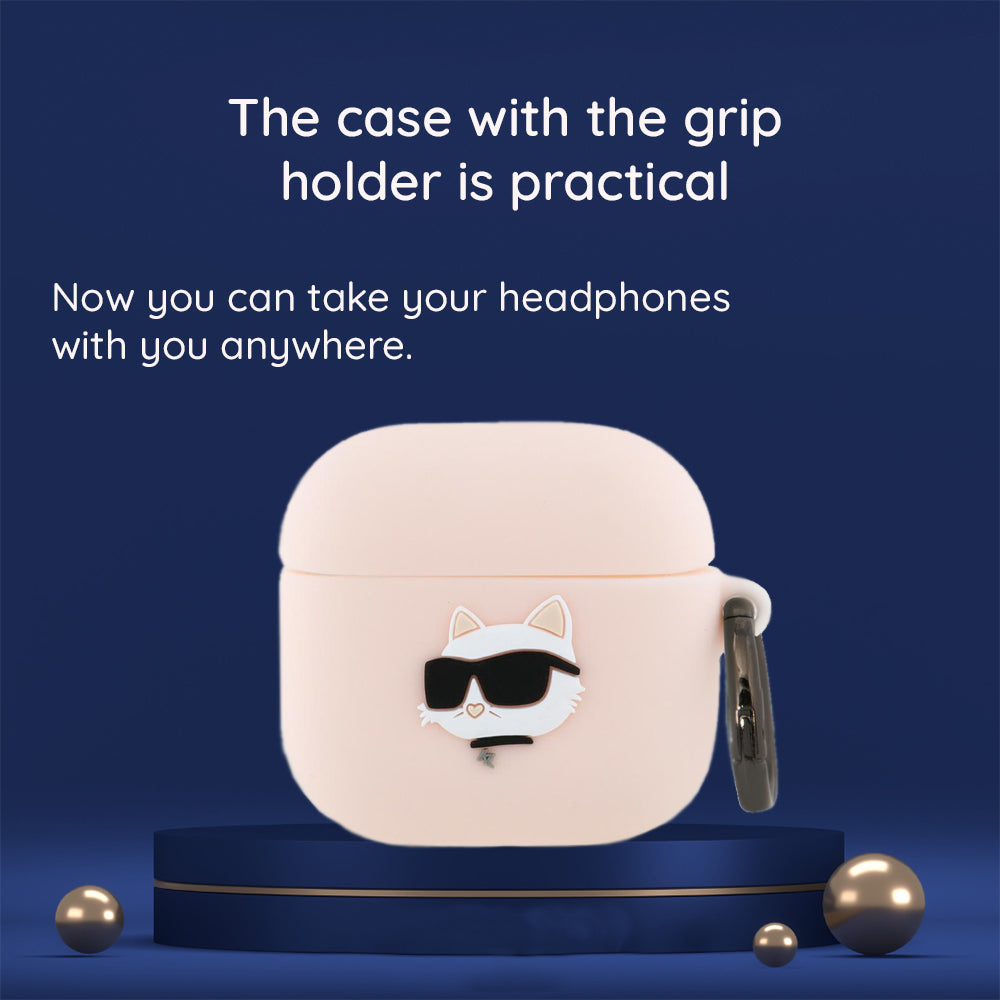 Karl Lagerfeld 3D Karl's Head hoes voor Apple AirPods 4, Zwart