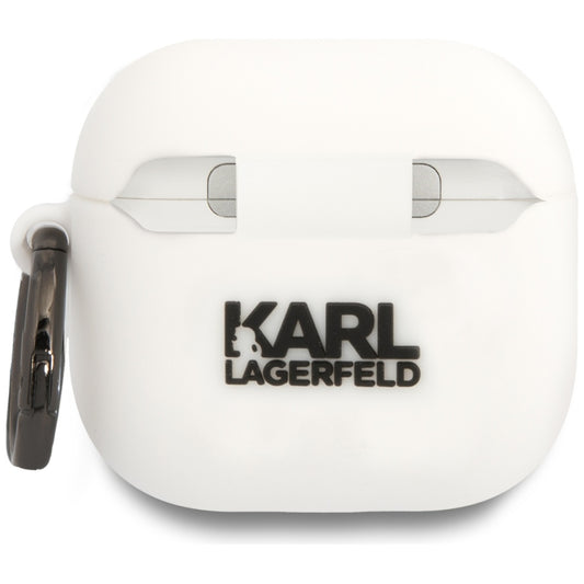 Karl Lagerfeld 3D NFT Karl's Head hoes voor Apple AirPods 4, Wit