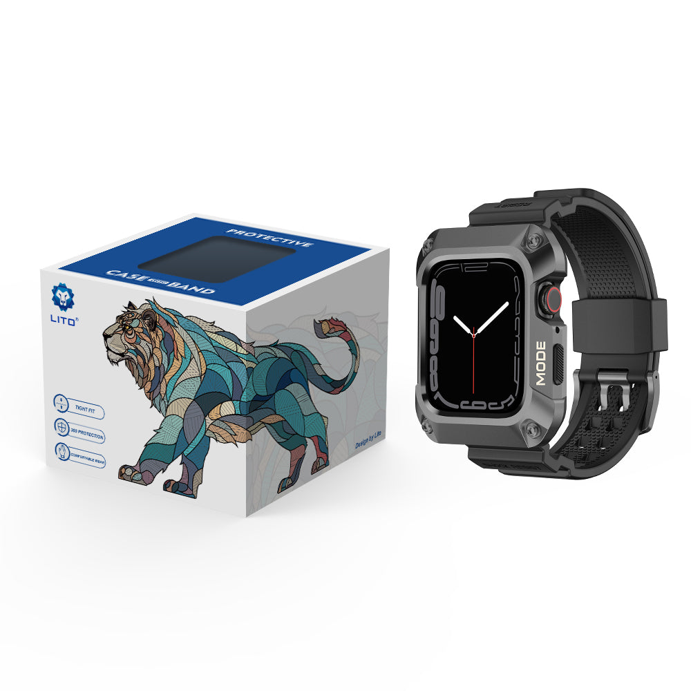 Lito RuggedArmor band voor Apple Watch 44mm Series, Grijs