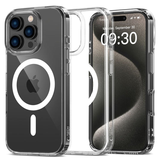 MagSafe hoesje voor Apple iPhone 16 Pro, Tech-Protect, Flexair Hybrid, Transparant