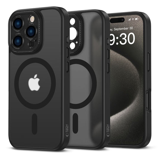 MagSafe hoesje voor Apple iPhone 16 Pro, Tech-Protect, Magcam, zwart