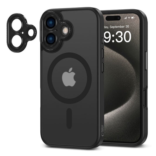MagSafe hoesje voor Apple iPhone 16, Tech-Protect, Magcam, zwart