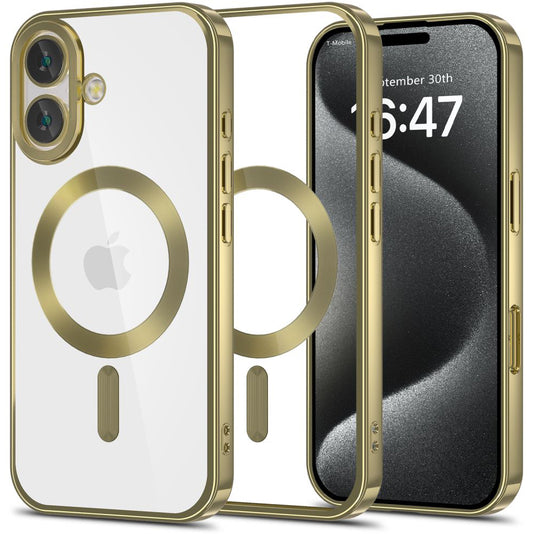 MagSafe hoesje voor Apple iPhone 16, Tech-Protect, Magflex Satin, Goud