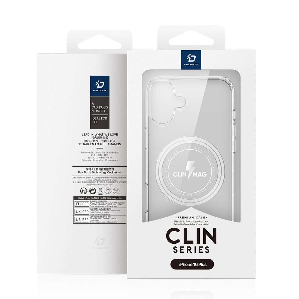 Coque MagSafe pour Apple iPhone 16 Plus, DUX DUCIS, Clin, Transparente