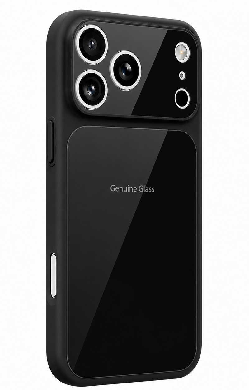 Coque MagSafe pour Apple iPhone 14 / 13, OEM, Verre Authentique, Noire
