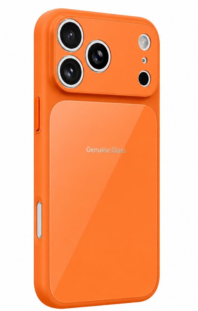 Coque MagSafe pour Apple iPhone 14 / 13, OEM, Verre Authentique, Orange