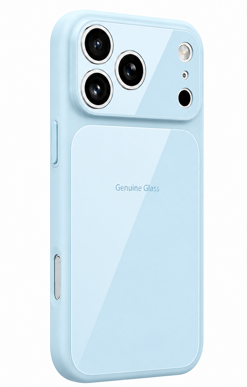 Coque MagSafe pour Apple iPhone 16, OEM, Verre Authentique, Bleu