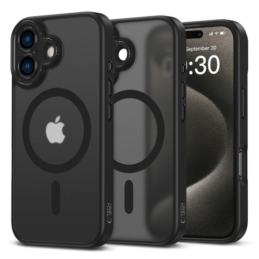 MagSafe hoesje voor Apple iPhone 16, Tech-Protect, Magcam, zwart