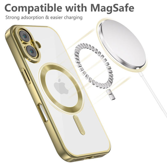 MagSafe hoesje voor Apple iPhone 16, Tech-Protect, Magflex Satin, Goud