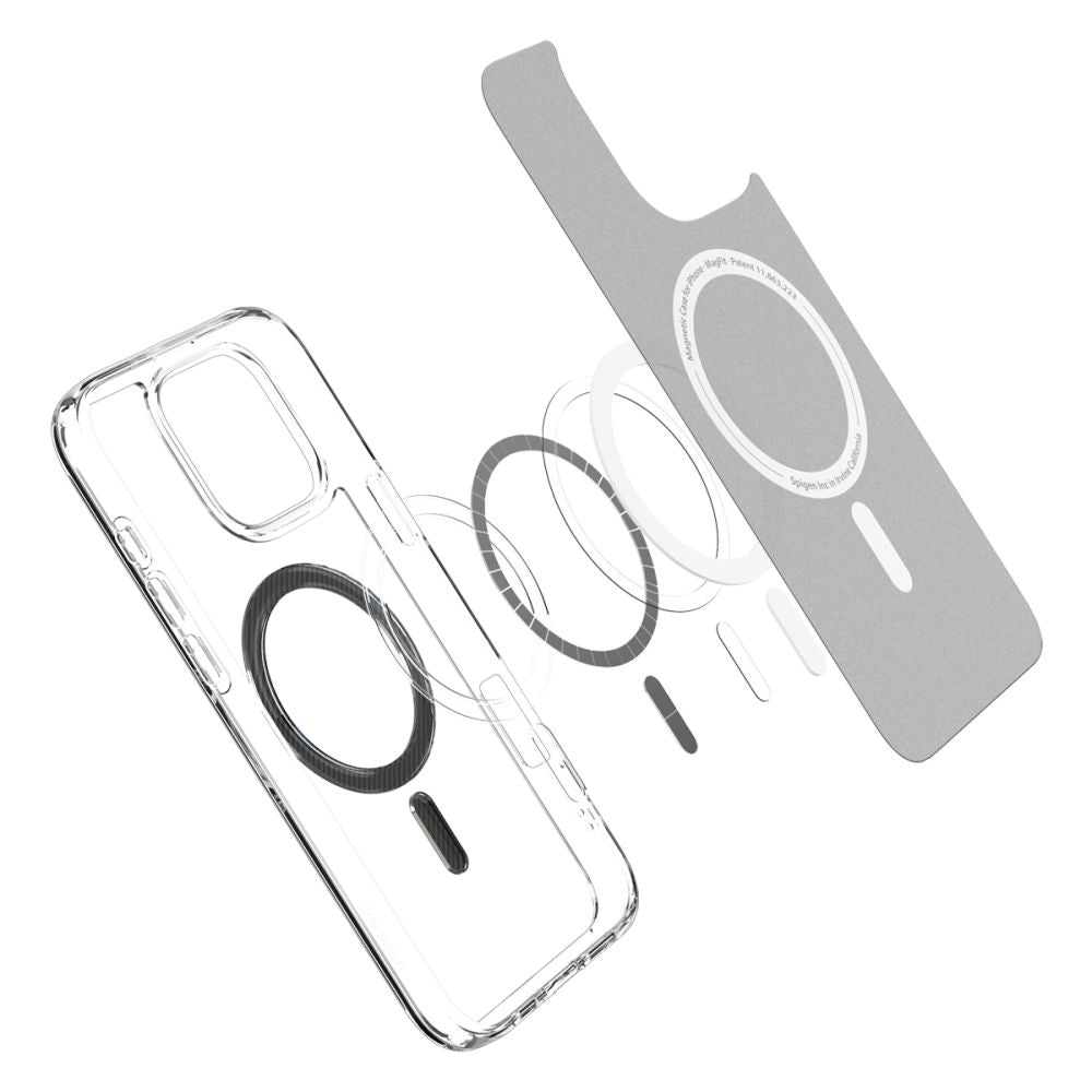Étui MagSafe pour Apple iPhone 16 Pro Max, Spigen, Ultra Hybrid Carbon, Gris ACS08000