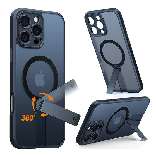 MagSafe hoesje voor Apple iPhone 16 Pro Max, Torras, Pstand Spin, Zwart