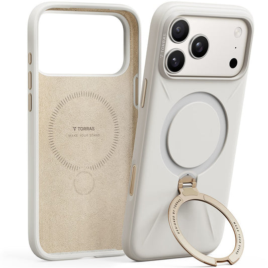 MagSafe hoesje voor Apple iPhone 17 Pro, Torras, QPRO Silicone, Wit