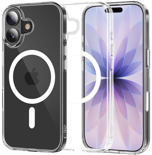 MagSafe hoesje voor Apple iPhone 17, Tech-Protect, Flexair Hybrid CC, Transparant