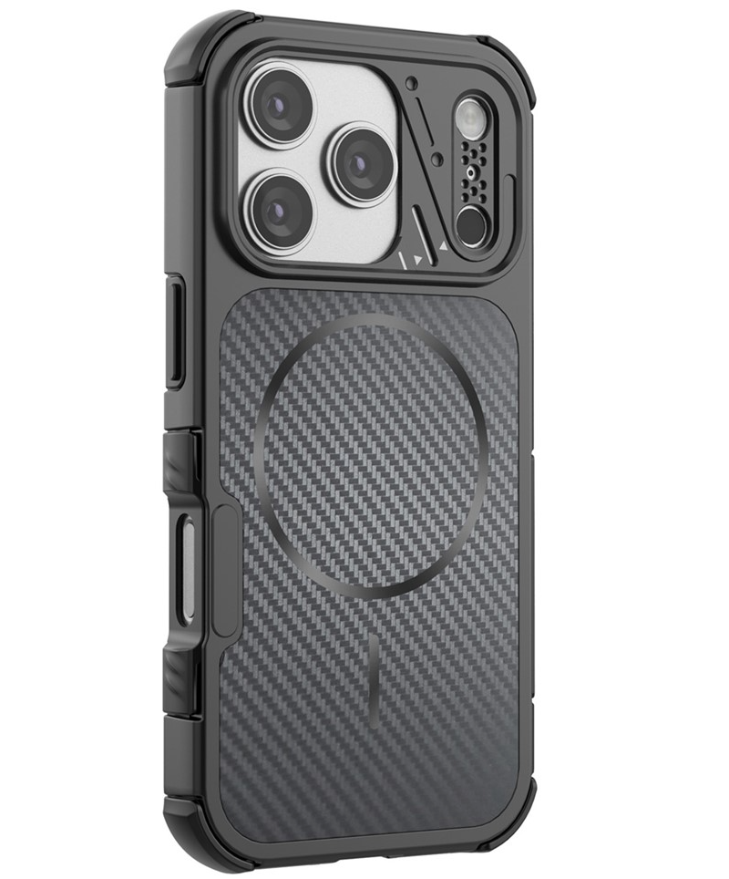 Coque MagSafe pour Apple iPhone 18 Pro Max / 17 Pro Max, OEM, Protection en carbone et aux coins, Noire
