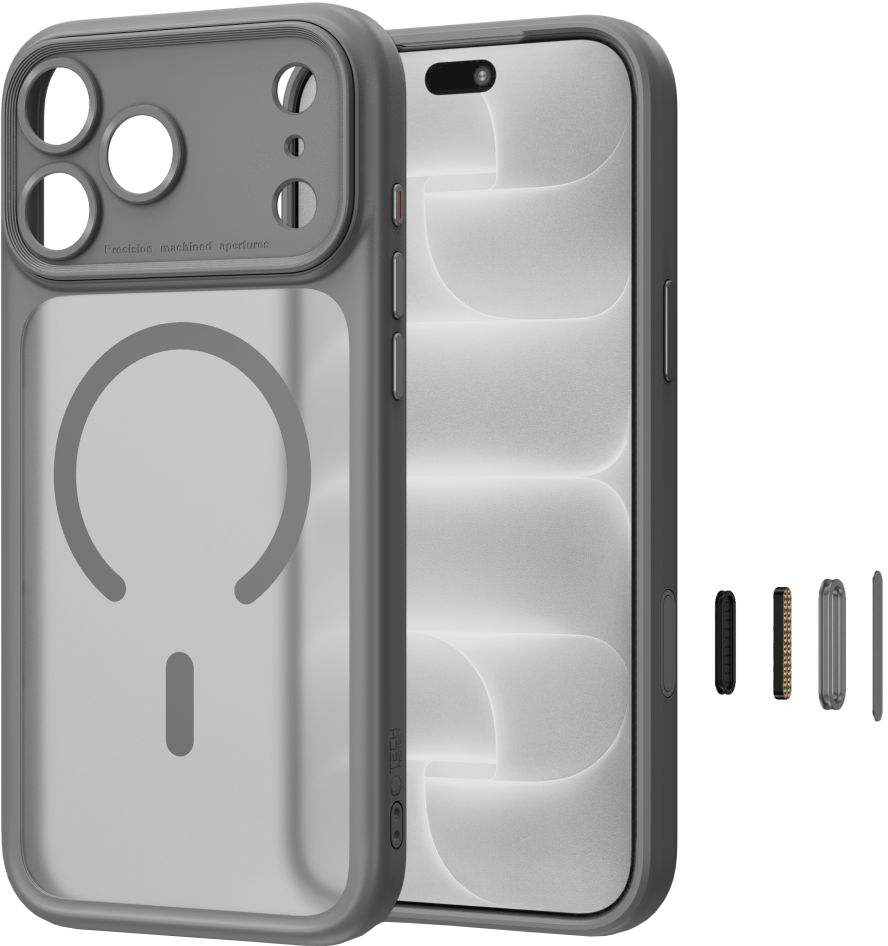 MagSafe-hoesje voor Apple iPhone 18 Pro Max / 17 Pro Max, Tech-Protect, MagPeak CC, matgrijs
