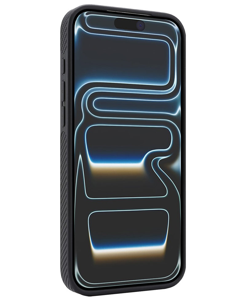 Coque MagSafe pour Apple iPhone 17 Pro, OEM, Anneau Métallique en Carbone, Noire