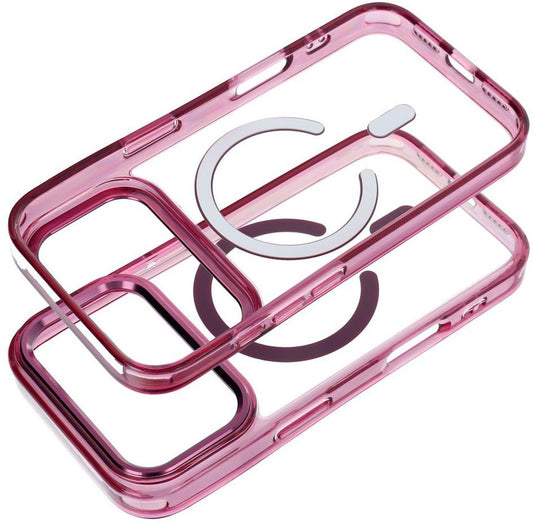 MagSafe-Hülle für Apple iPhone 18 Pro / iPhone 17 Pro, OEM, Frame Clear Hybrid, Burgunderrot