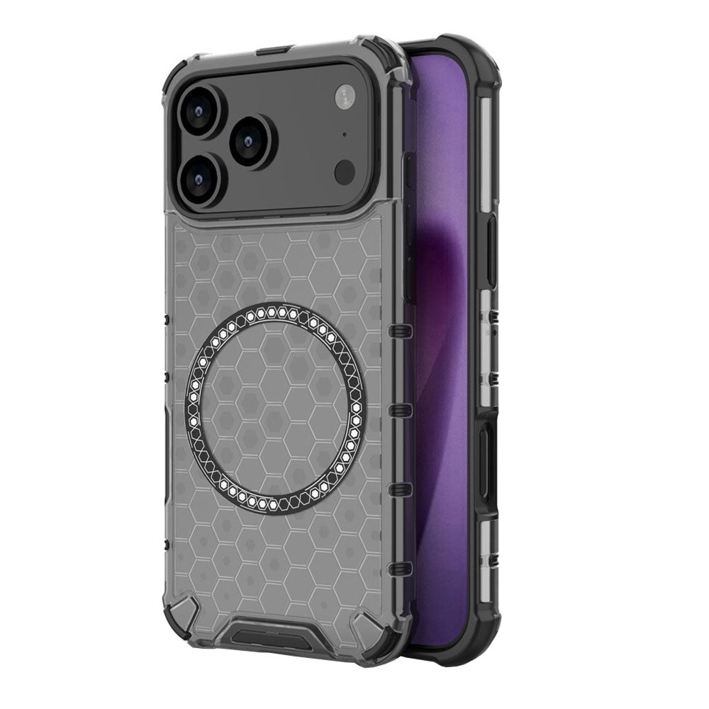MagSafe Hülle für Apple iPhone 17 Pro Max, Techsuit, HoneyComb Shield, Schwarz