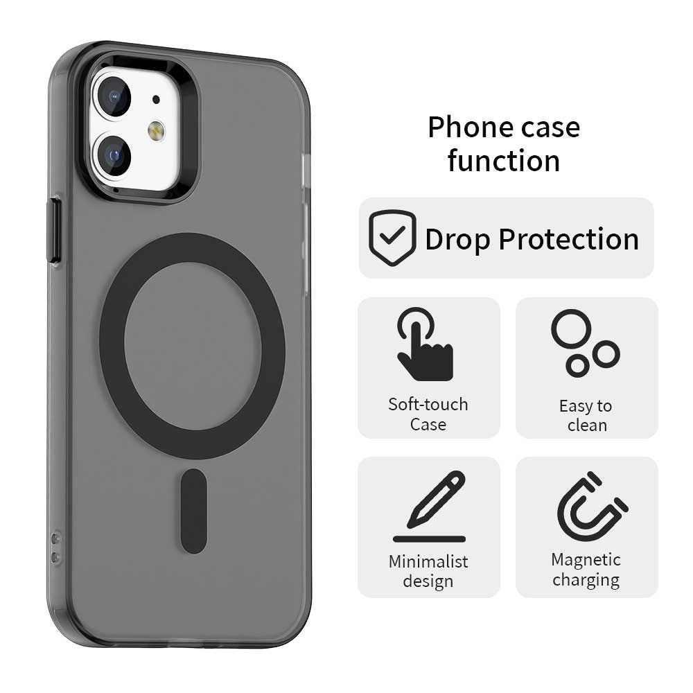 Coque MagSafe pour Apple iPhone 12 / 12 Pro, Techsuit, CandyCase, Noire