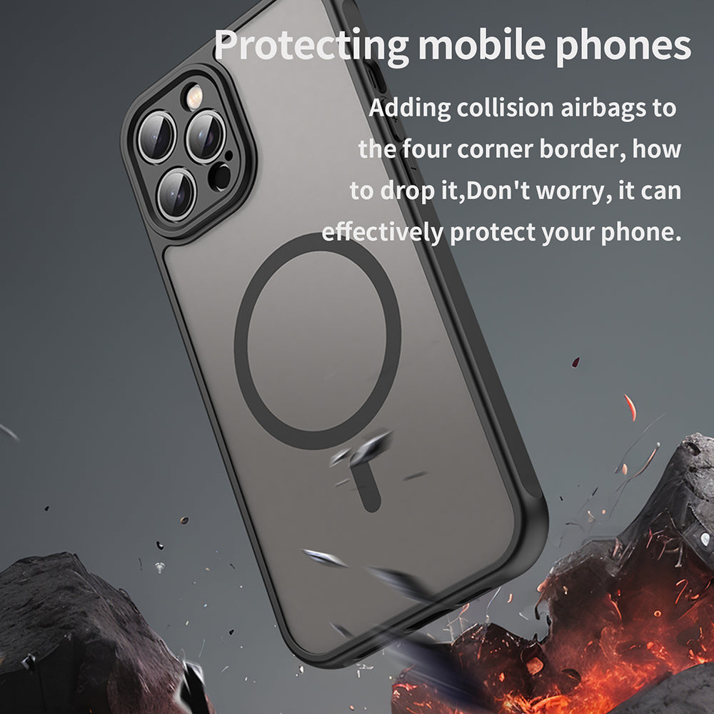 Coque MagSafe pour Apple iPhone 12 Pro Max, Techsuit, HaloFrost II, Noire