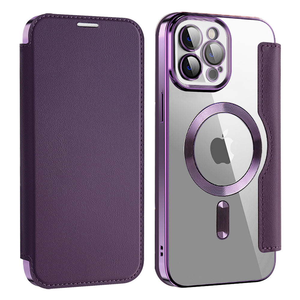 Coque MagSafe pour Apple iPhone 12 Pro Max, Techsuit, SmartMag Book, Violet