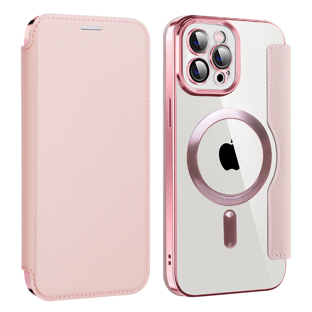 Coque MagSafe pour Apple iPhone 12 Pro Max, Techsuit, SmartMag Book, Rose