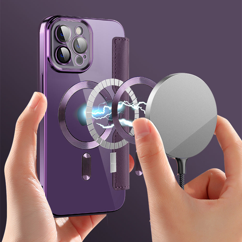Coque MagSafe pour Apple iPhone 12 Pro, Techsuit, SmartMag Book, Violet