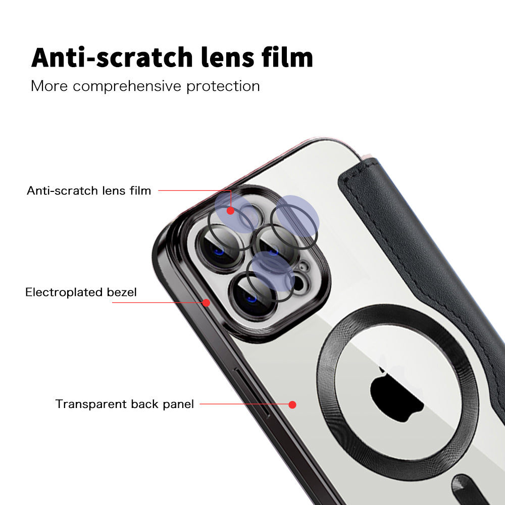 Coque MagSafe pour Apple iPhone 12 Pro, Techsuit, SmartMag Book, Noire