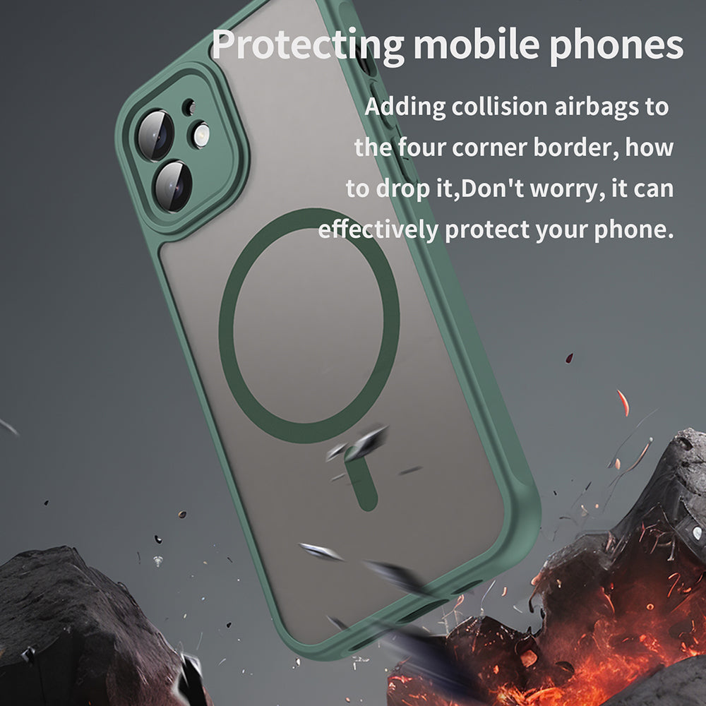 Coque MagSafe pour Apple iPhone 12, Techsuit, HaloFrost II, Vert