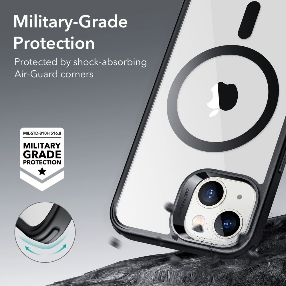 MagSafe Case for Apple iPhone 14 / 13, ESR, Classic Hybrid, Black Transparent