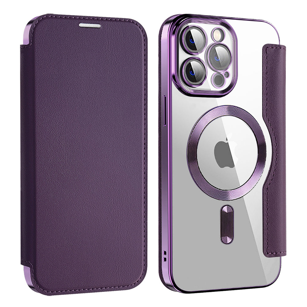Coque MagSafe pour Apple iPhone 13 Pro Max, Techsuit, SmartMag Book, Violet