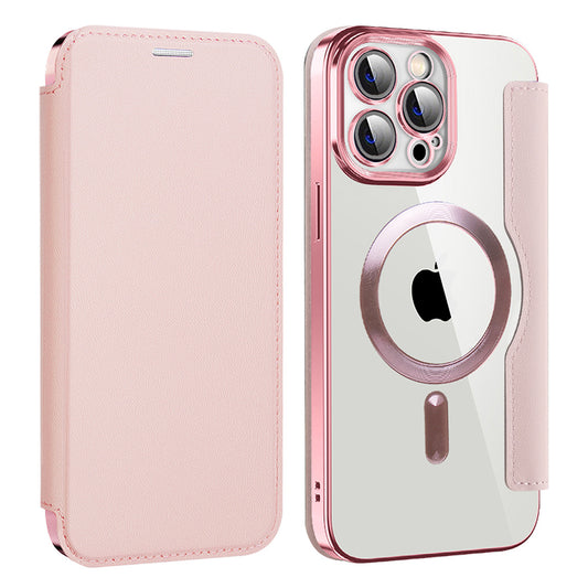 Coque MagSafe pour Apple iPhone 13 Pro Max, Techsuit, SmartMag Book, Rose