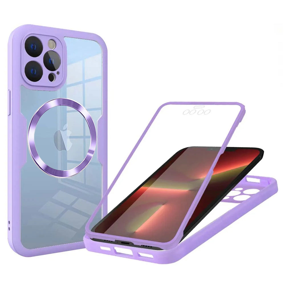 Coque MagSafe pour Apple iPhone 13 Pro, Techsuit, ColorVerse 360, Violet