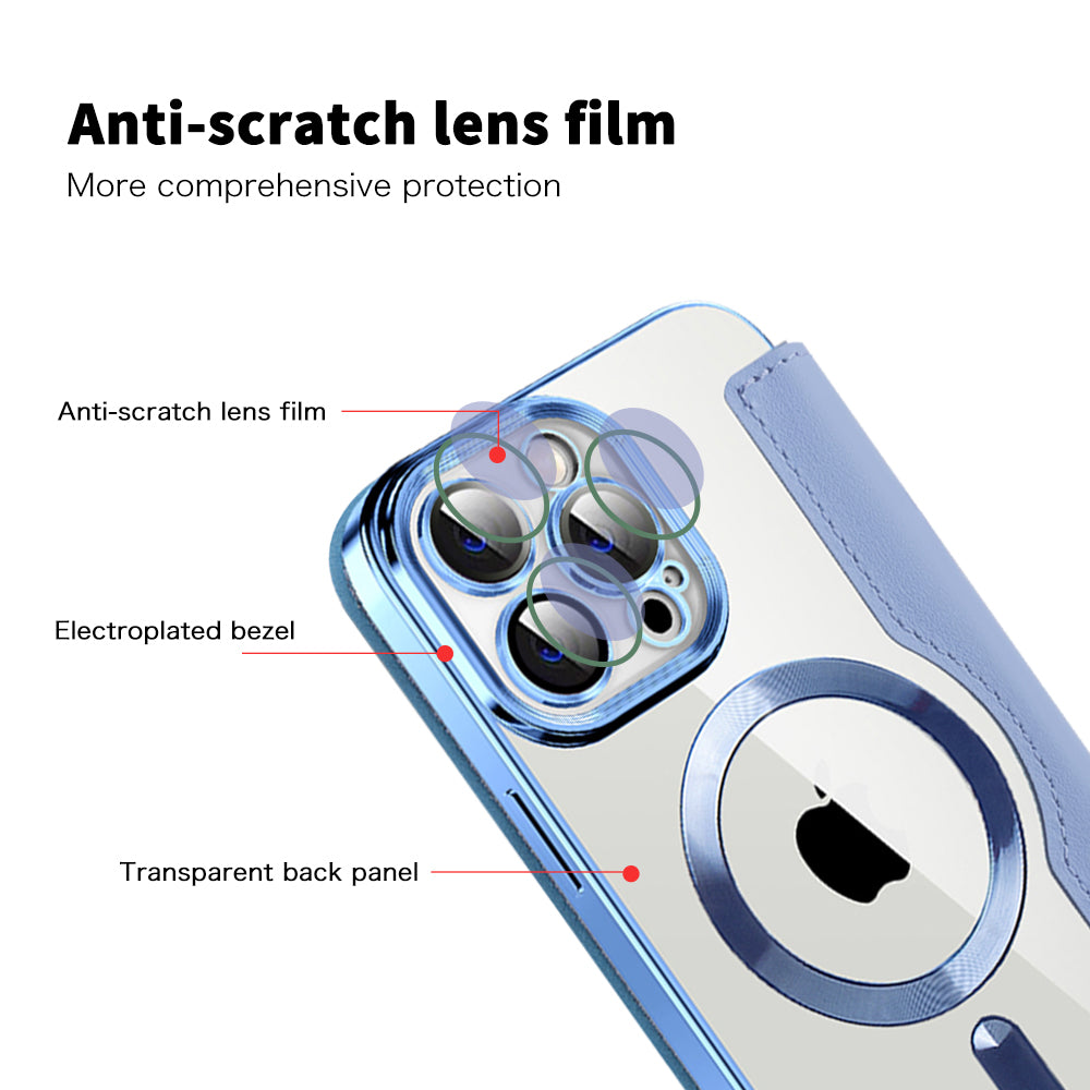 Coque MagSafe pour Apple iPhone 13 Pro, Techsuit, SmartMag Book, Bleu