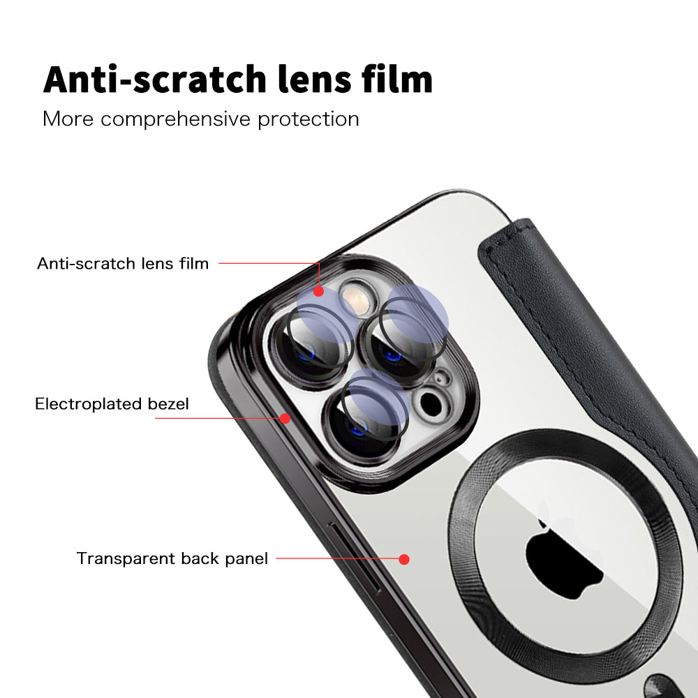 Coque MagSafe pour Apple iPhone 13 Pro, Techsuit, SmartMag Book, Noire